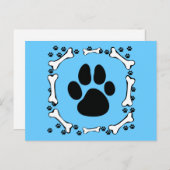Hundetatzen und Hundeknochen Postkarte (Vorne/Hinten)
