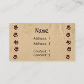 Hundetatzen-Visitenkarte Visitenkarte (Rückseite)