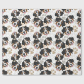 Hundetatzenmuster Bernese Gebirgshund Geschenkpapier (Flach)