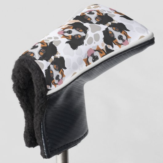Hundetatzenmuster Bernese Gebirgshund Golf Headcover (3/4 Vorderseite)