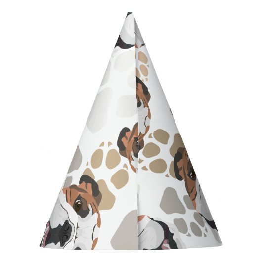 Hundetatzenmuster Englisch-Bulldogge Partyhütchen (Rückseite)