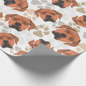 Hundetatzenmuster Rhodesian Ridgeback Geschenkpapier (Ecke)