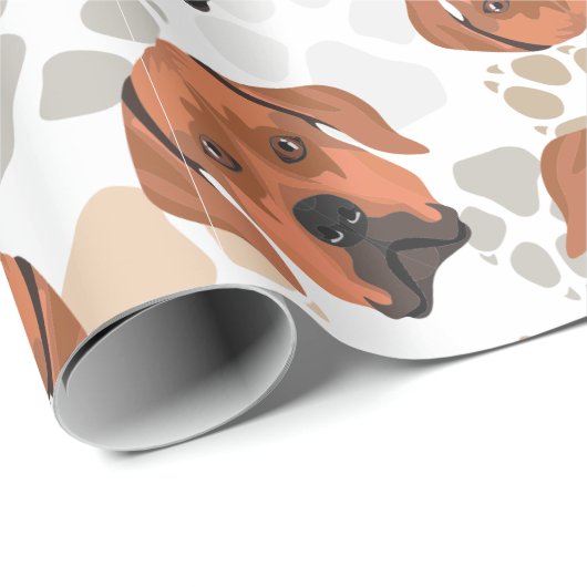 Hundetatzenmuster Rhodesian Ridgeback Geschenkpapier (Rolleneckpunkt)