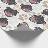 Hundetatzenmuster Staffordshire-Bullterrier Geschenkpapier (Ecke)