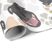 Hundetatzenmuster Staffordshire-Bullterrier Geschenkpapier (Rolleneckpunkt)
