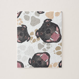 Hundetatzenmuster Staffordshire-Bullterrier Puzzle