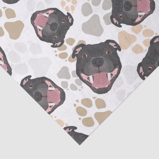 Hundetatzenmuster Staffordshire-Bullterrier Seidenpapier (Detail)