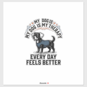 Hundetherapie-Shirt Vintage graviertes Hunde-Liebh Aufkleber
