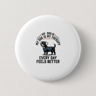 Hundetherapie-Shirt Vintage graviertes Hunde-Liebh Button
