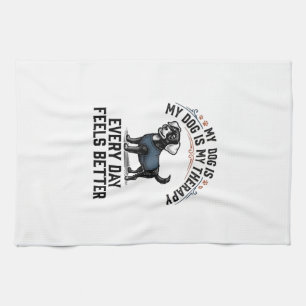 Hundetherapie-Shirt Vintage graviertes Hunde-Liebh Geschirrtuch