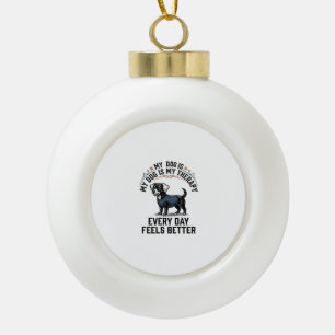 Hundetherapie-Shirt Vintage graviertes Hunde-Liebh Keramik Kugel-Ornament