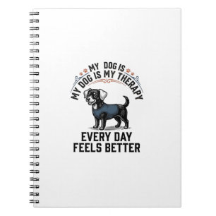 Hundetherapie-Shirt Vintage graviertes Hunde-Liebh Notizblock