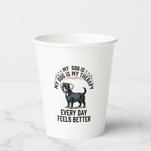 Hundetherapie-Shirt Vintage graviertes Hunde-Liebh Pappbecher