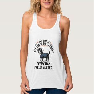 Hundetherapie-Shirt Vintage graviertes Hunde-Liebh Tank Top