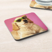 Hundetragende Sonnenbrille 2 Untersetzer (Linke Seite)