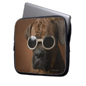 Hundetragende Sonnenbrille Laptopschutzhülle (Vorderseite Links)