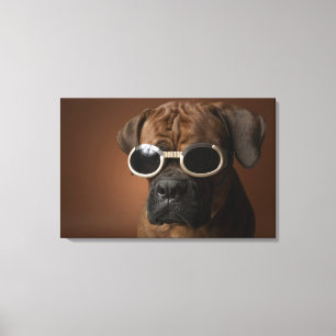 Hundetragende Sonnenbrille Leinwanddruck