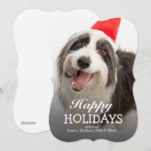 Hundetragende Weihnachtsmannmütze Feiertagskarte (Vorne/Hinten)