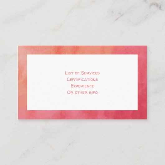 Hundetrainer-Aquarell-Hundeverhalten-Änderung Visitenkarte (Rückseite)