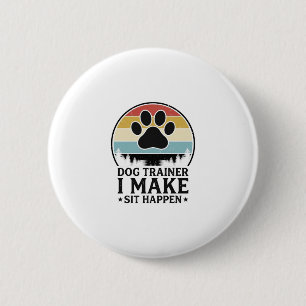 Hundetrainer I Bring Sit Happen Vintage Paw Shirt_ Button