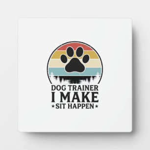 Hundetrainer I Bring Sit Happen Vintage Paw Shirt_ Fotoplatte
