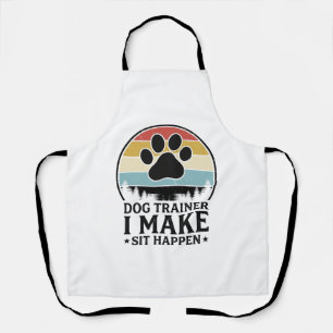 Hundetrainer I Bring Sit Happen Vintage Paw Shirt_ Schürze