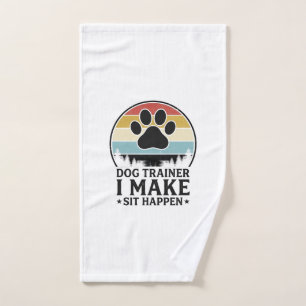 Hundetrainer I Bring Sit Happen Vintage Pfote Shir Handtuch