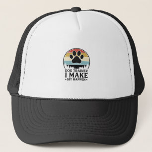 Hundetrainer I Bring Sit Happen Vintage Pfote Shir Truckerkappe