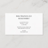 Hundetrainer oder Verhaltens-Foto Visitenkarte (Rückseite)