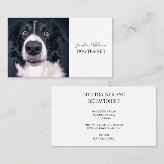 Hundetrainer oder Verhaltens-Foto Visitenkarte (Vorne/Hinten)