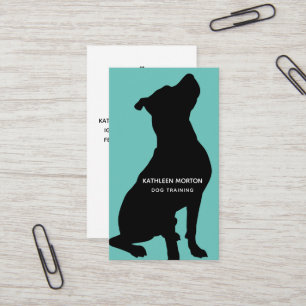 Hundetrainer schwarze Silhouette Visitenkarte