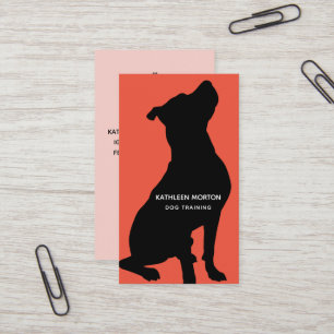 Hundetrainer schwarze Silhouette Visitenkarte