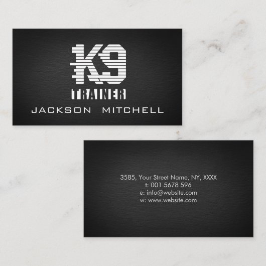 Hundetrainer - Trainer K9 Schwarzweiss Visitenkarte (Vorne/Hinten)