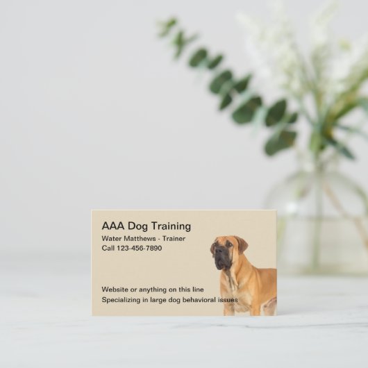 Hundetrainer und Gehorsam-Training Visitenkarte (Stehend Vorderseite)