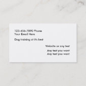 Hundetrainer Visitenkarte (Rückseite)