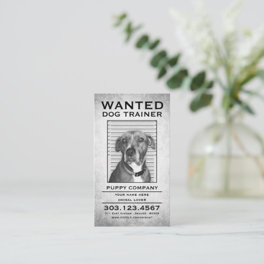 Hundetrainer wollte Plakat Visitenkarte (Stehend Vorderseite)