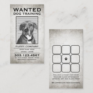 Hundetraining gewollt Plakatkarte Briefmarke Treuekarte