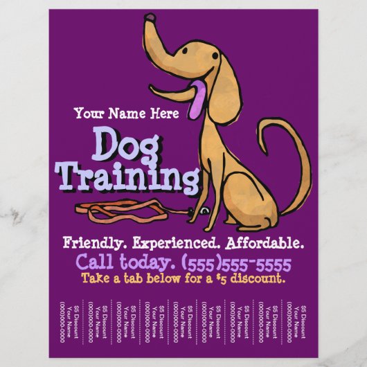 Hundetraining. Kundenspezifischer Flyer (Vorne)