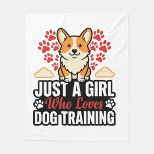 Hundetraining Mädchen Corgi Vintage Vector-Shirt-D Fleecedecke