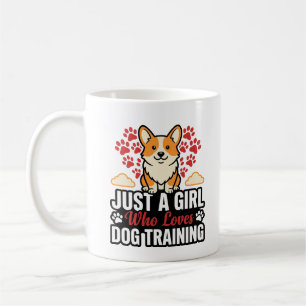 Hundetraining Mädchen Corgi Vintage Vector-Shirt-D Kaffeetasse
