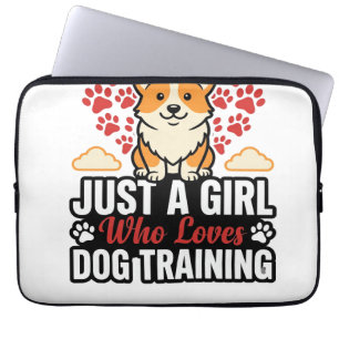 Hundetraining Mädchen Corgi Vintage Vector-Shirt-D Laptopschutzhülle