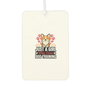 Hundetraining Mädchen Corgi Vintage Vektor-Shirt-D Autolufterfrischer