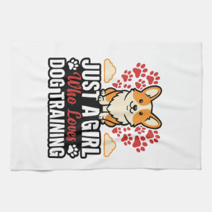 Hundetraining Mädchen Corgi Vintage Vektor Shirt D Geschirrtuch