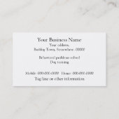 Hundetrainings-Verhaltenspezialist Visitenkarte (Rückseite)