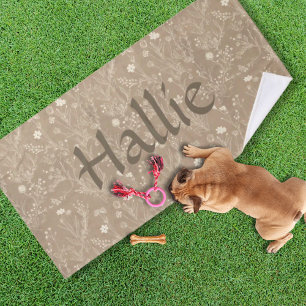 Hundetuch - Braun Botanisch, Personalisiert Badehandtuch