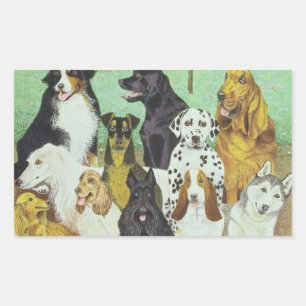 Hundeuhr Rechteckiger Aufkleber