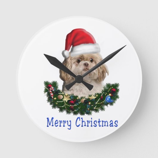 Hundeuhr Runde Wanduhr (Vorderseite)