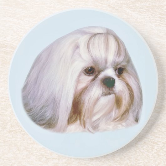 HundeUntersetzer Shih Tzu Sandstein Untersetzer (Vorne)