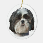 Hundeverzierung Shih Tzu Keramikornament (Links)