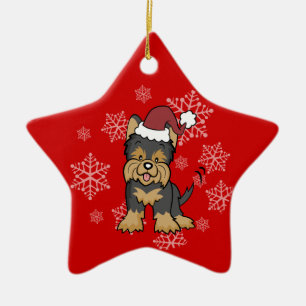 Hundeverzierung Yorkshires Terrier Keramikornament